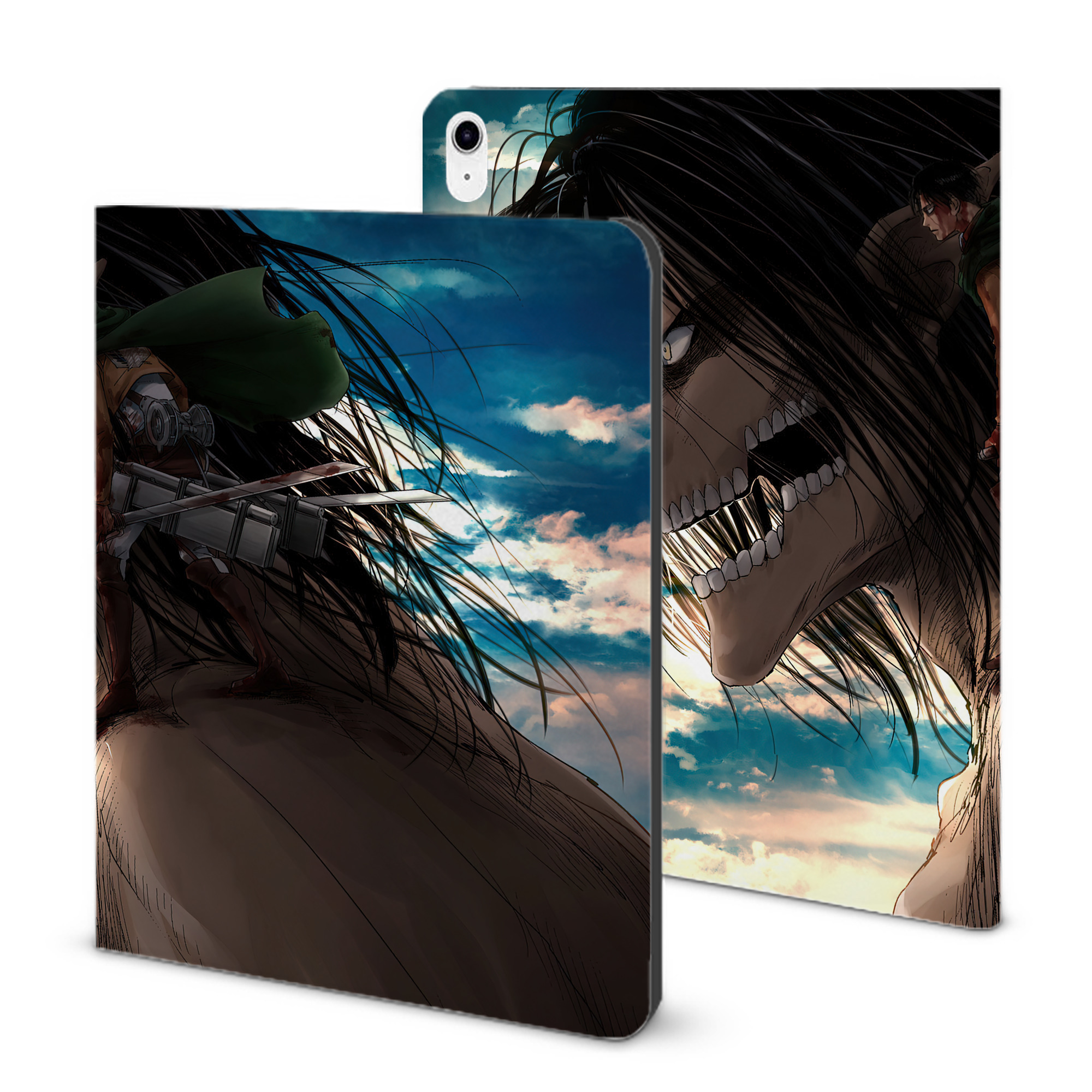 （画像用） 進撃の巨人 Attack on Titan IPad ケース ブック型 PUレザー TPU 耐衝撃 軽量 薄型 ペン収納なし 全面保護 IPad 各モデル対応